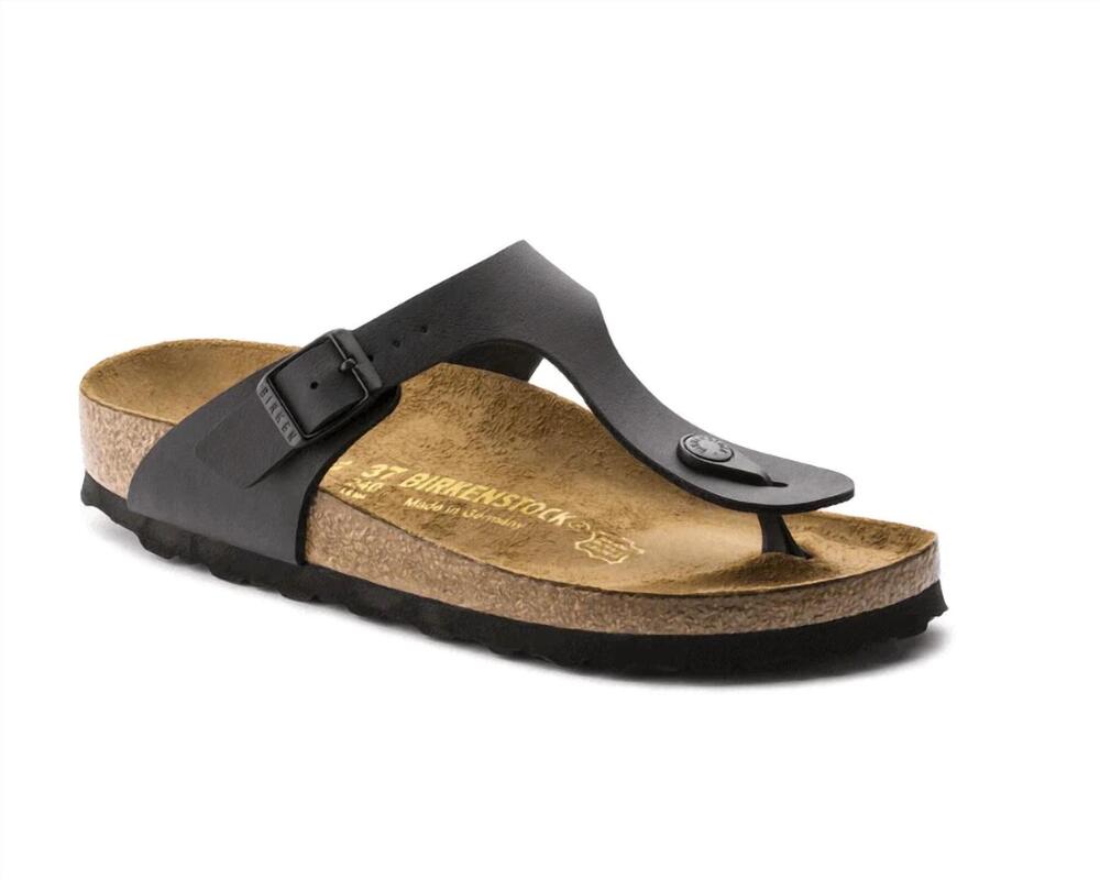 NEW BIRKENSTOCK gizeh sandal in black oiled leather